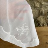 4 serviettes mousseline blanche brodées