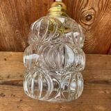 Suspension globe en verre structuré vintage