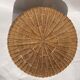 Vintage dutch rattan round stool 1980