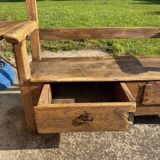 19th century walnut bench