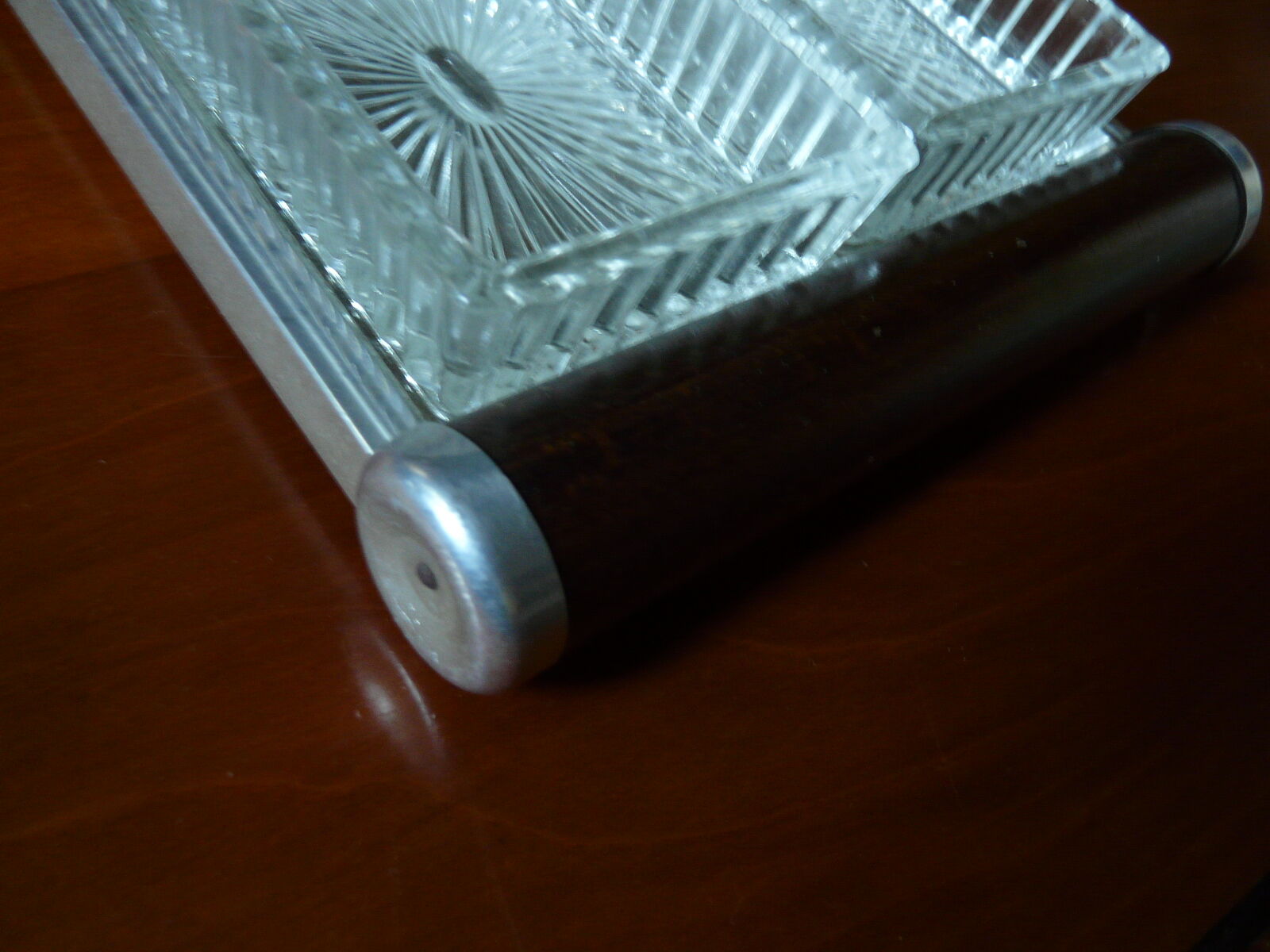 Serviteur - plateau miroir art déco avec 4 raviers