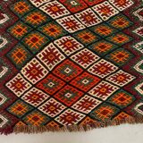 Vintage Turkish Mini Kilim 97x59 cm Wool Small Kelim Runner, shabby Chic
