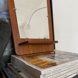Vintage free-form teak entrance mirror 50s