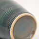 Oblong ceramic vase sacrificed with blue enamel