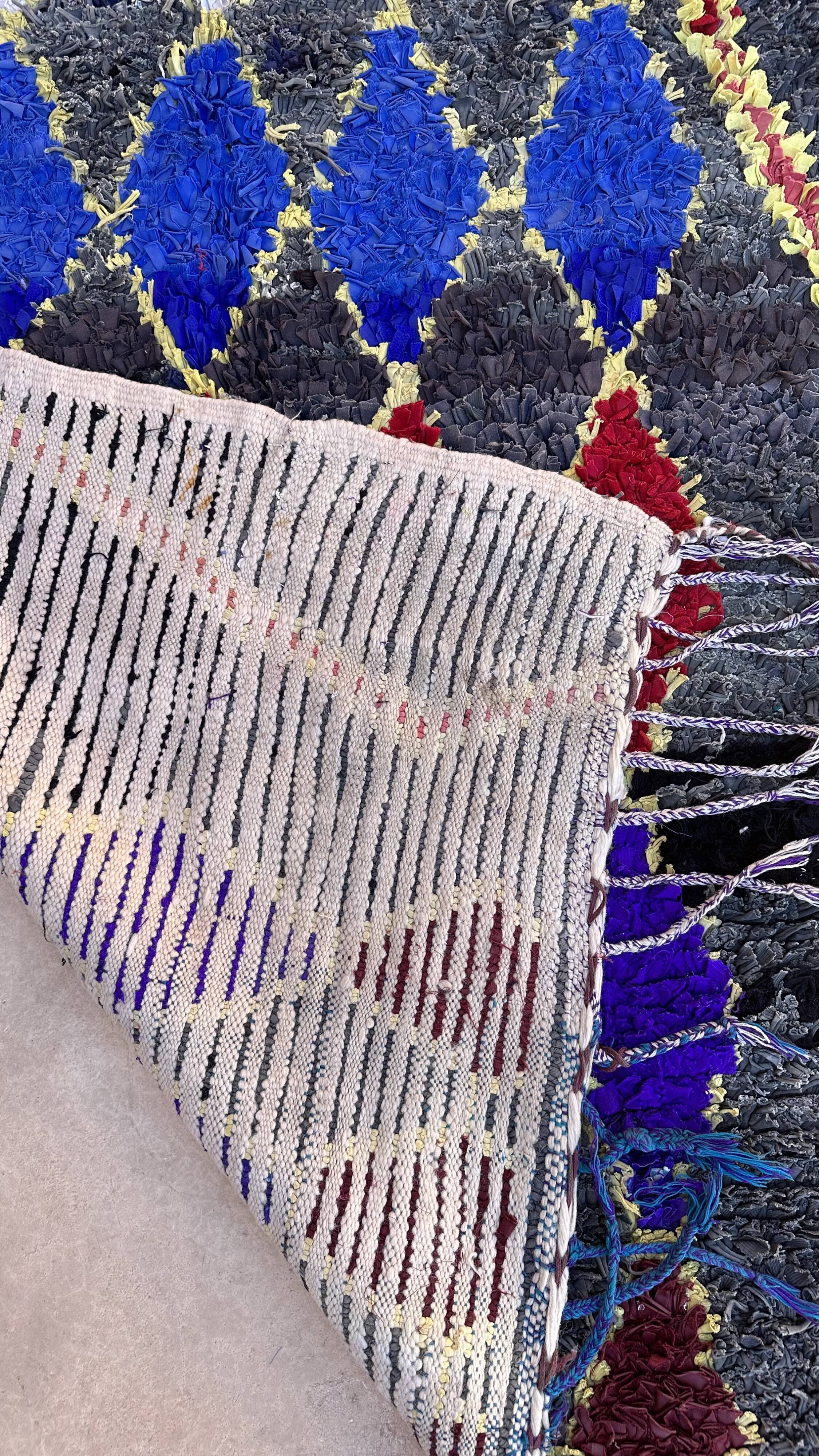 Moroccan carpet boucherouite colored - 116 x 213 cm