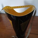 Yellow and black ceramic vase