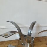 Round smoked glass coffee table from the 70s