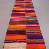 Old Turkish narrow Kilim Runner 266x58 cm shabby chic, vintage kelim