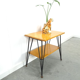 Vintage veneer table with steel legs