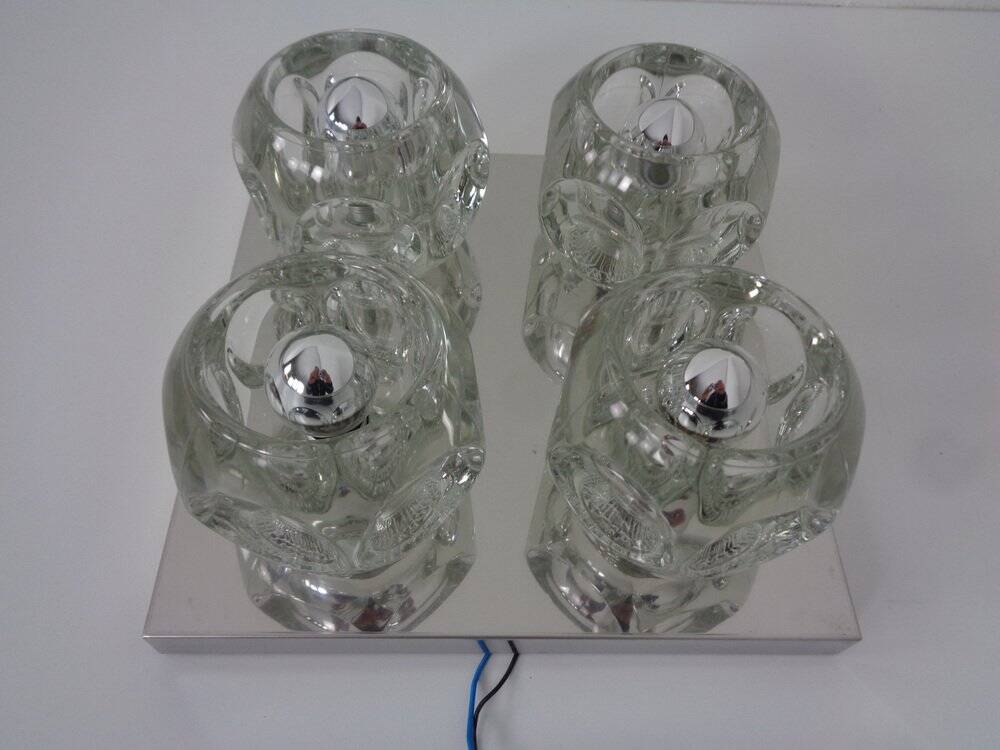 Space Age Glass Cube Lamp from Peill & Putzler, 1960s