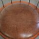 Swivel side chair / office chair with a cognac-coloured cow leather seat