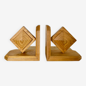 Pair of wooden bookends