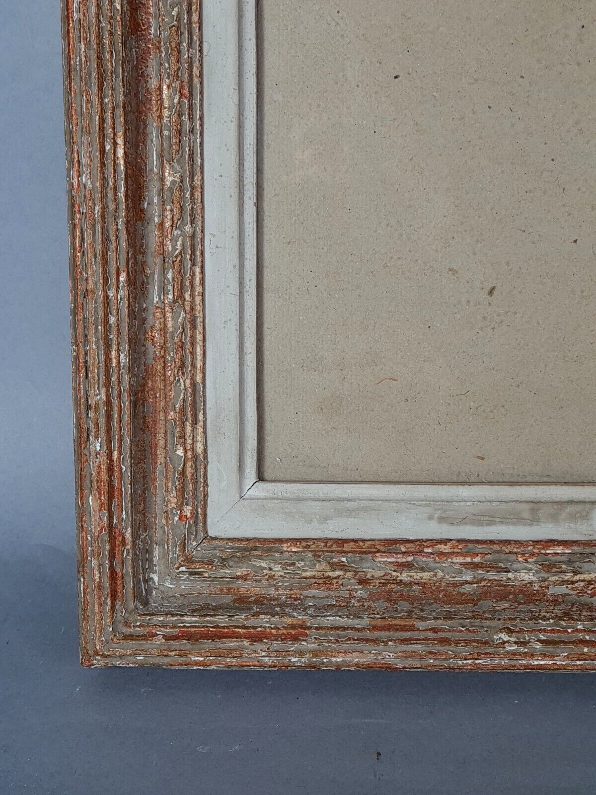 Cadre ancien bois patiné 43x34 feuillure 33x24 cm +verre SB | Selency