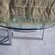 Chrome and glass tripod coffee table