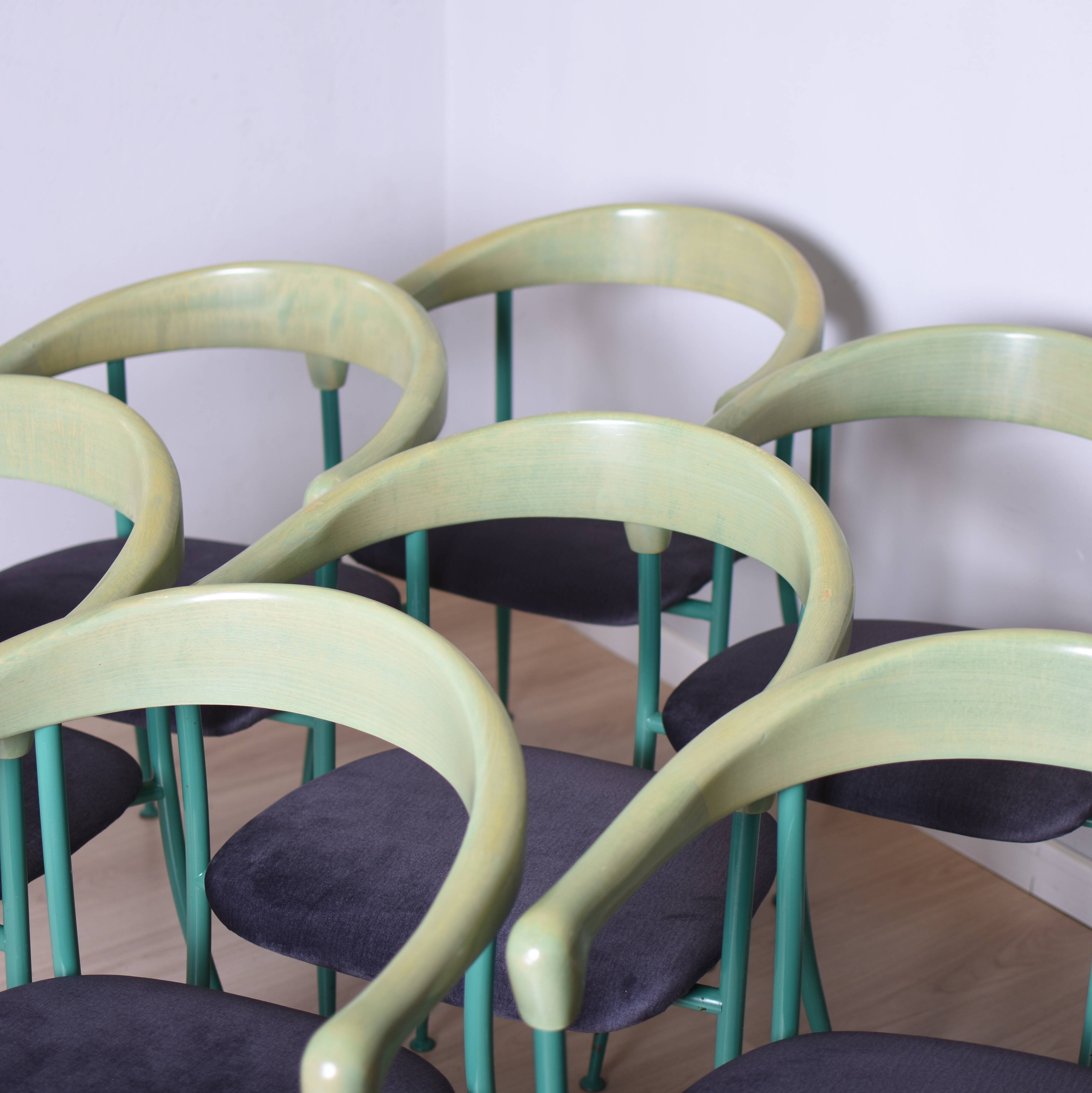 Set of 8 chairs, 1980s