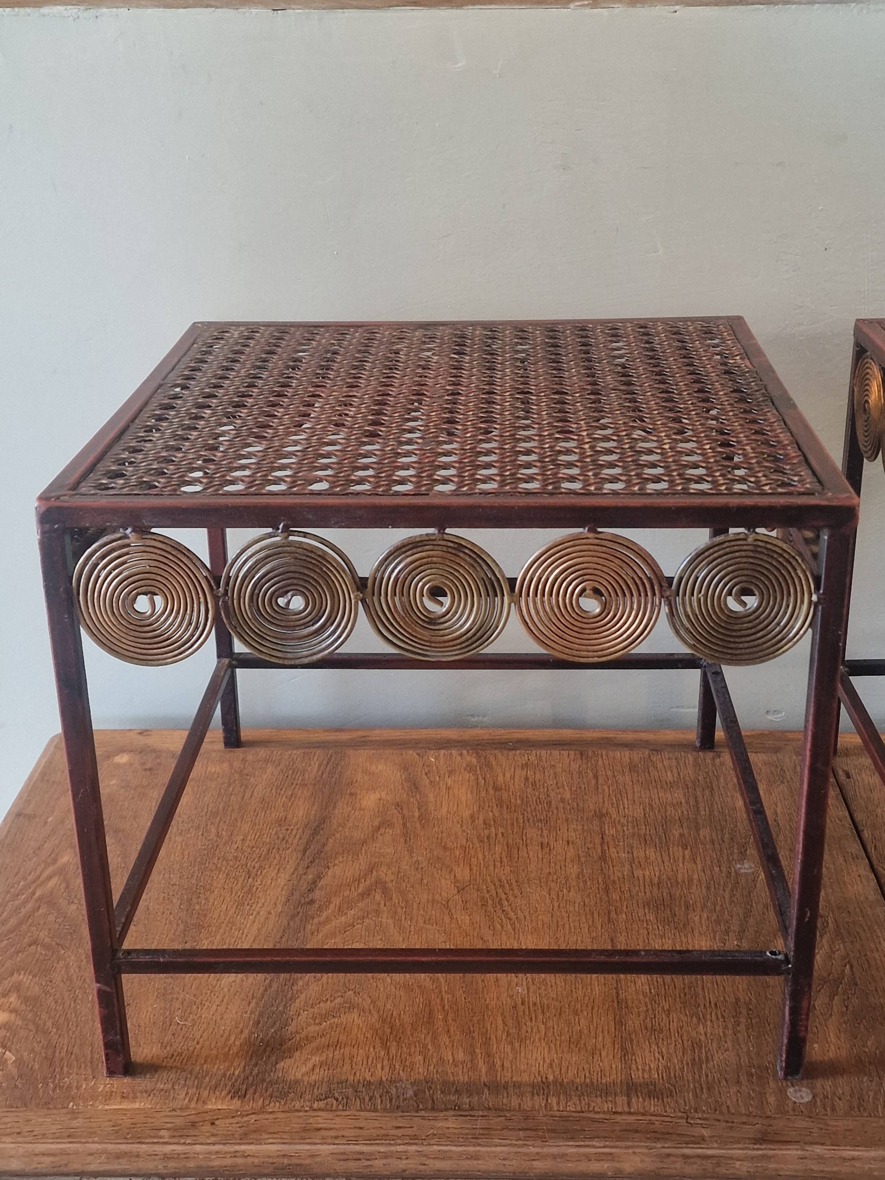 Set of 2 metal bedside tables