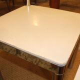 Set de 3 chaises années 70 blanches et inox