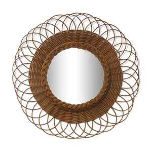 miroir en rotin osier