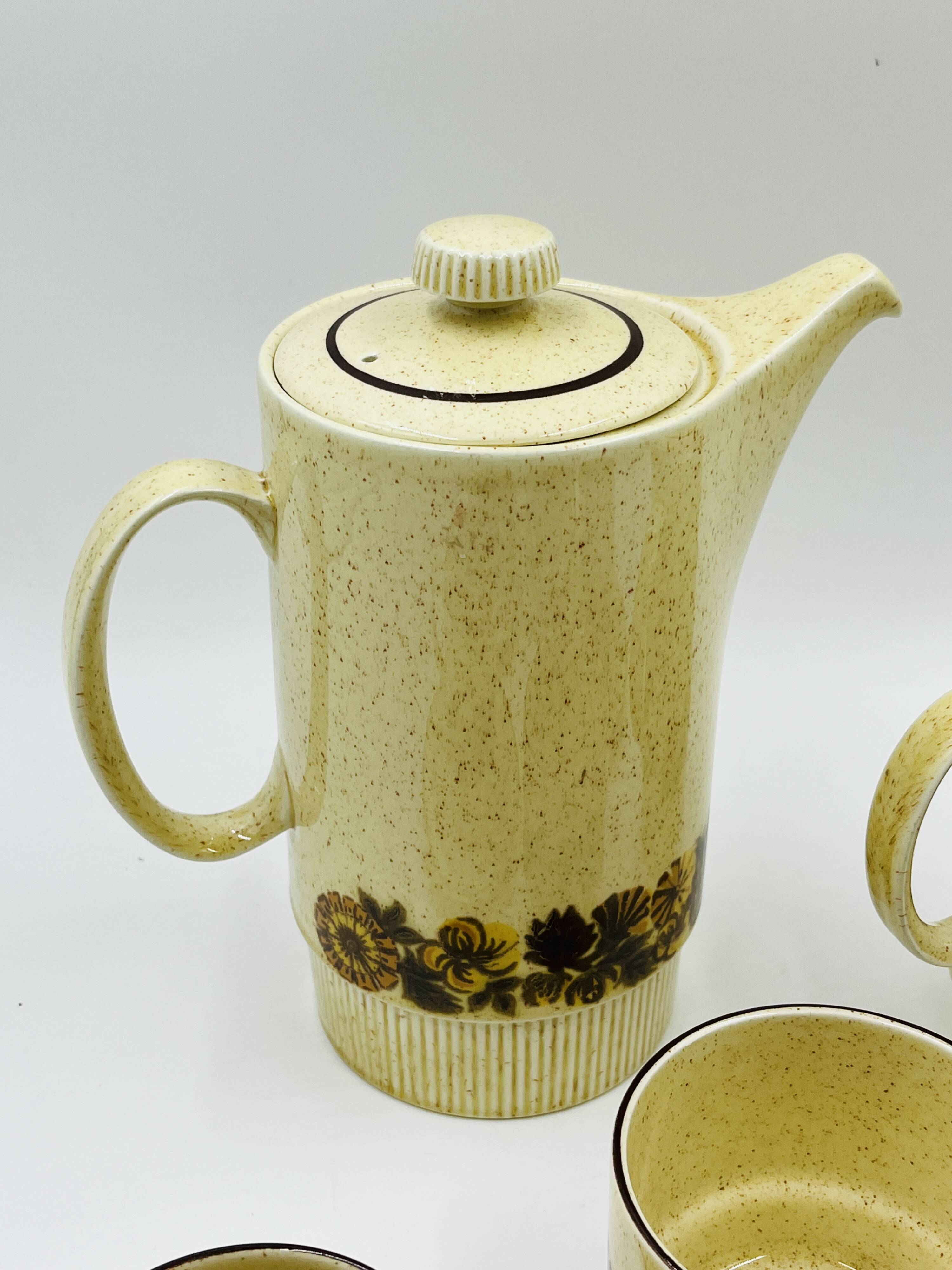 Service à café 4 personnes Poole Pottery modèle Thistlewood