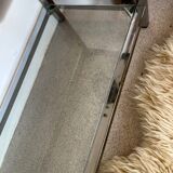Vintage glass and chrome console coffee table