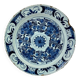 Delftware dish with blue flowers on a white background, 18th century, 35 cm