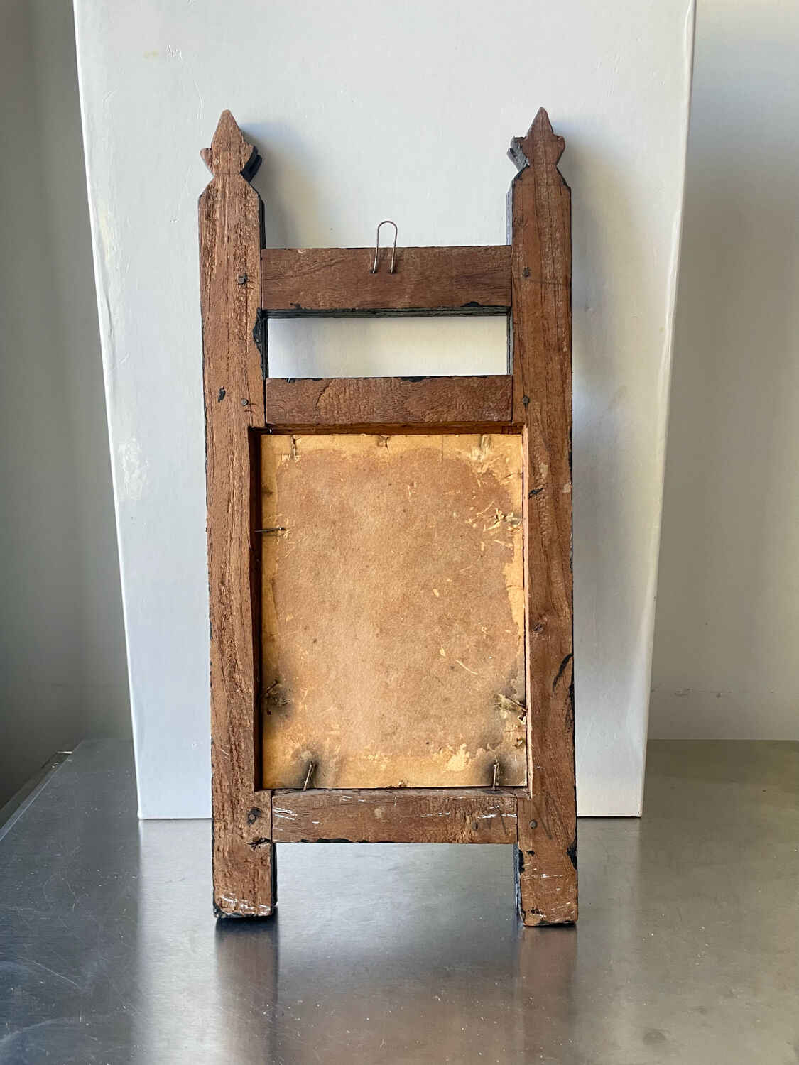 Antique Wooden Picture Frame with flower carvings 42 cm x 19 cm