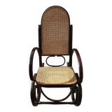 Rocking chair wood and canage seventies