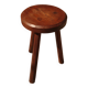 Brutalist tripod stool from the 50s in wood.