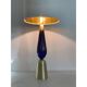Contemporary Gold and Blue Murano Glass Table Lamp