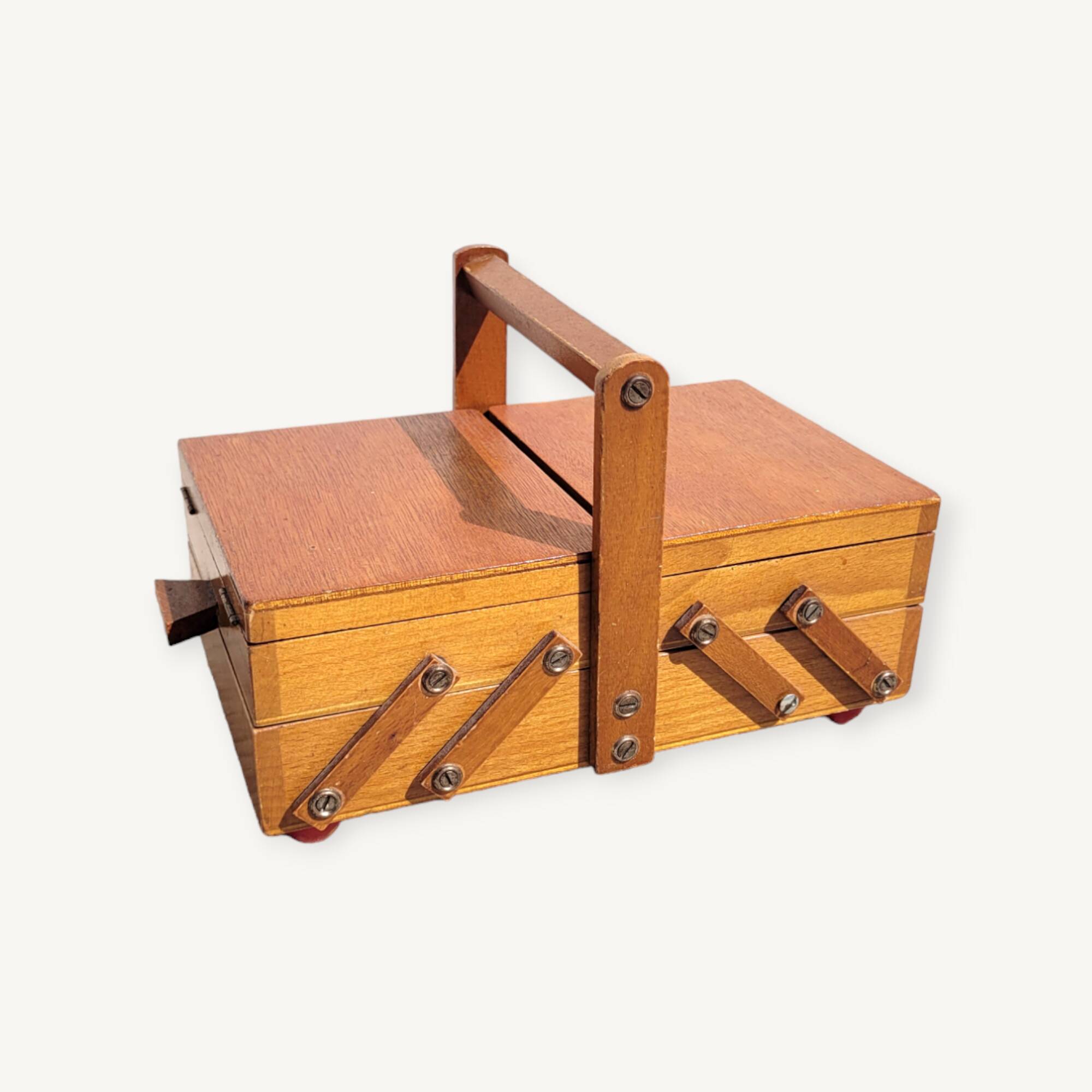 Mini vintage worker or sewing box