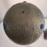 Brass hat lamp with 3 cabochons called "Parisian"