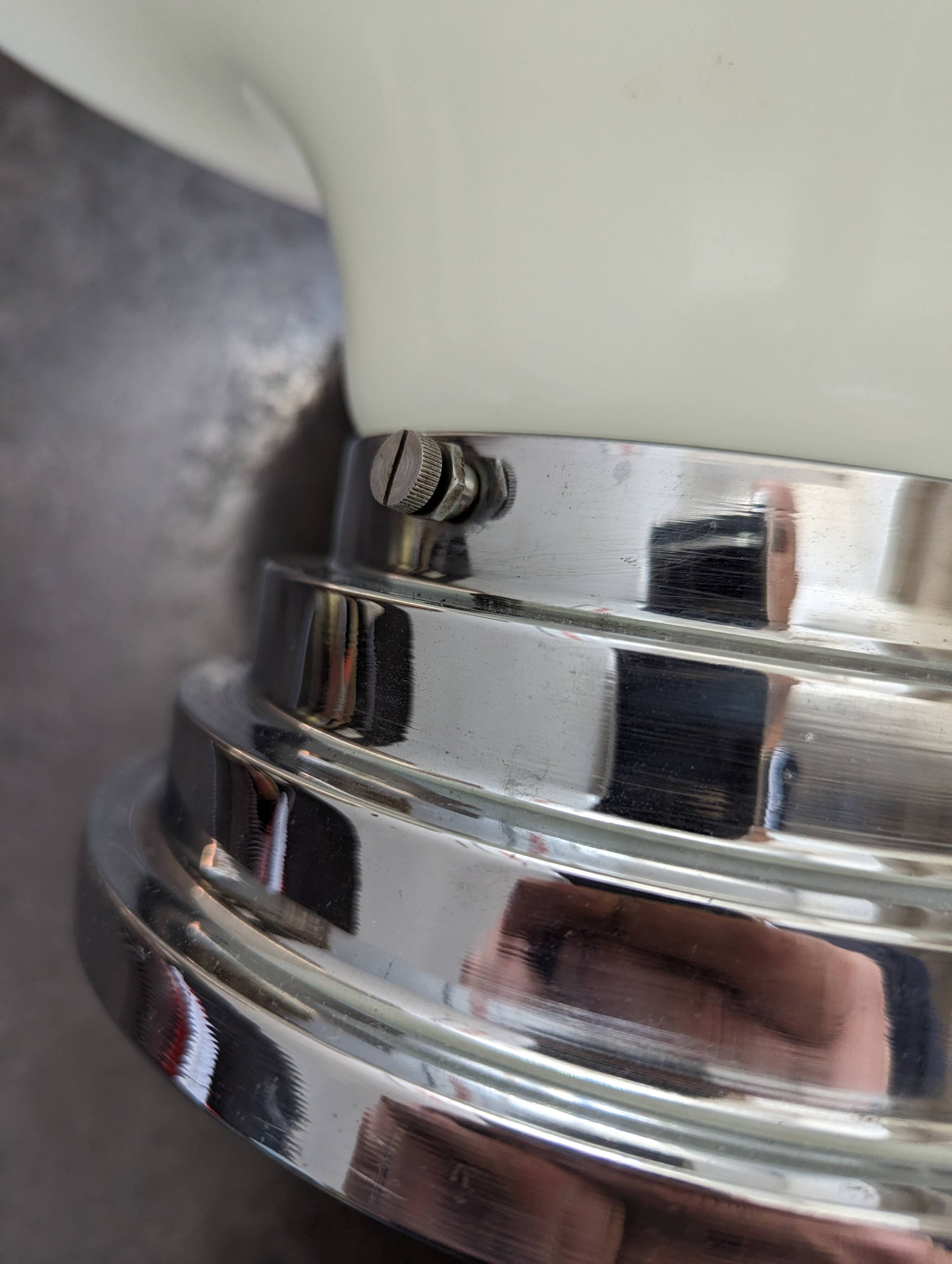 Ancien grand plafonnier skyscraper lampe à poser opaline Bahaus Art déco 1930 Ø 31 cm