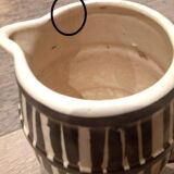 Country pitcher in ceramic beige/brown stripes