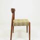 Set 2 Dining Chairs Solid Wood Ash Green Jacquard Fabric