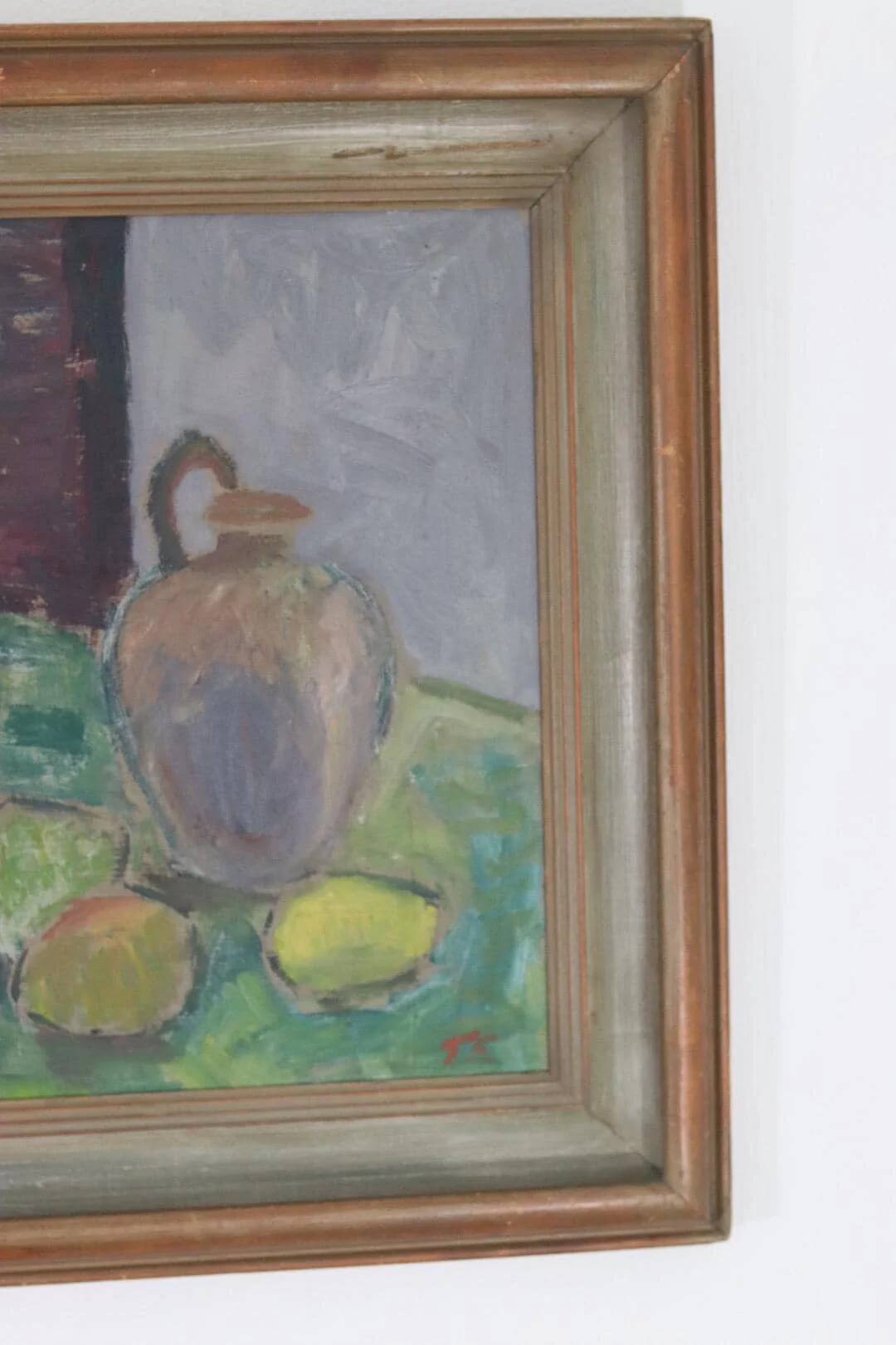 Nature morte : Vases et fruits par T.S.