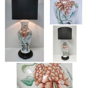pied de lampe décor pivoine vintage