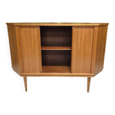 1970 vintage corner bar with teak accordion doors