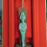 Lampe égyptienne osiris  bronze teck vintage  avec ecrin