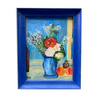 Oil on canvas by mtlg bouquet of still life flowers 960