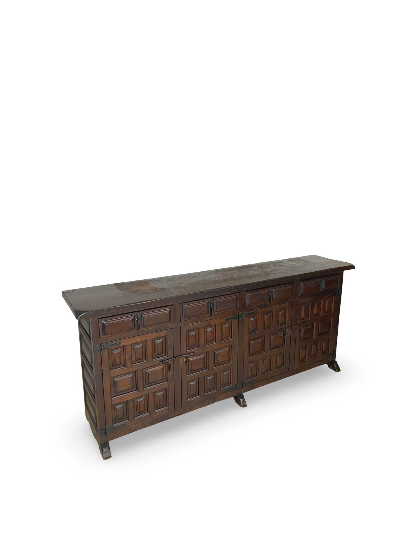 Late 19th Century Catal Spanish Baroque-Style Walnut Credenza