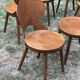 Suite de 6 chaises Baumann signées modèle Trèfle