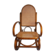 Rocking-chair en bois teinté et assise cannée