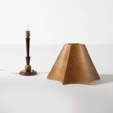 Table lamp in art deco / modernist style with paper shade, Czechoslovakia