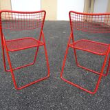 Pair of folding chairs Ted Net N. Gamelgaard 80s Ikéa