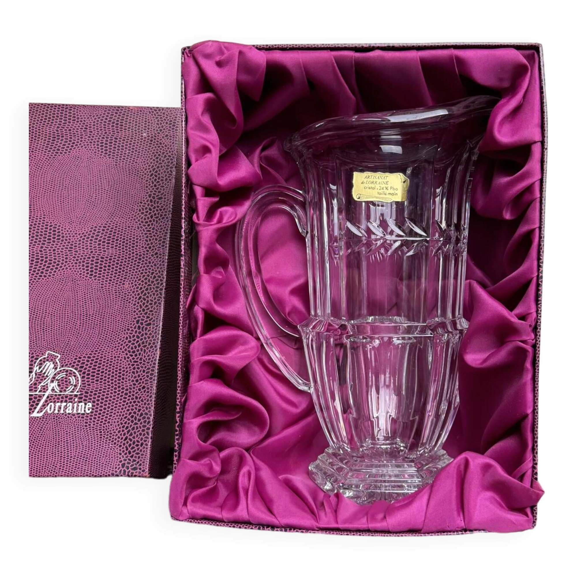Cristal de Lorraine : carafe a eau avec coffret d'origine