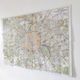 Vintage map 1970 Paris and its suburbs 75x55cm duplex