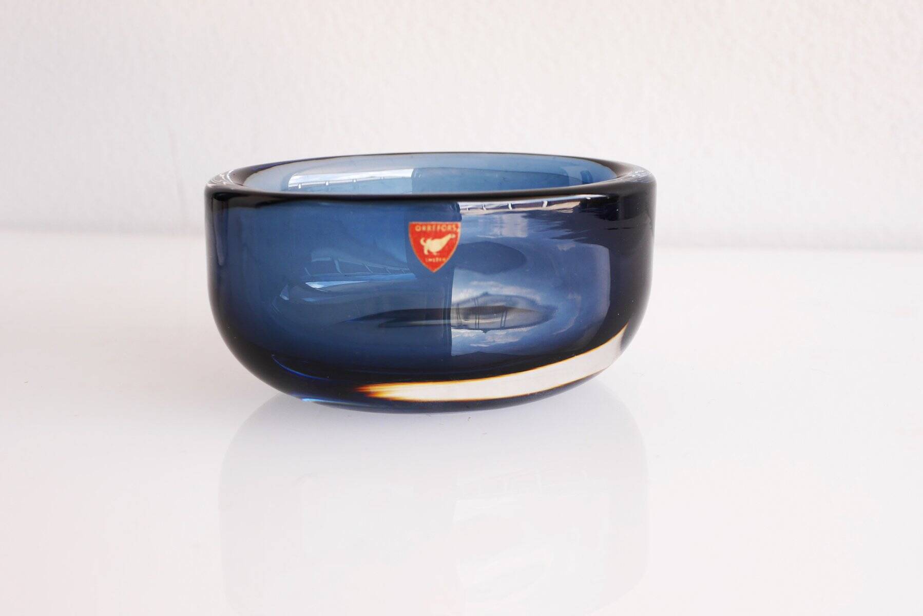 Vase et coupelle en verre par Landberg pour Orrefors