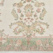 Tapis vintage à motif floral oriental beige et crème 6x11, 189x329 cm