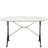 Oval marble and cast iron bistro table