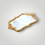 Vintage shell mirror in golden resin - 52 x 33 cm